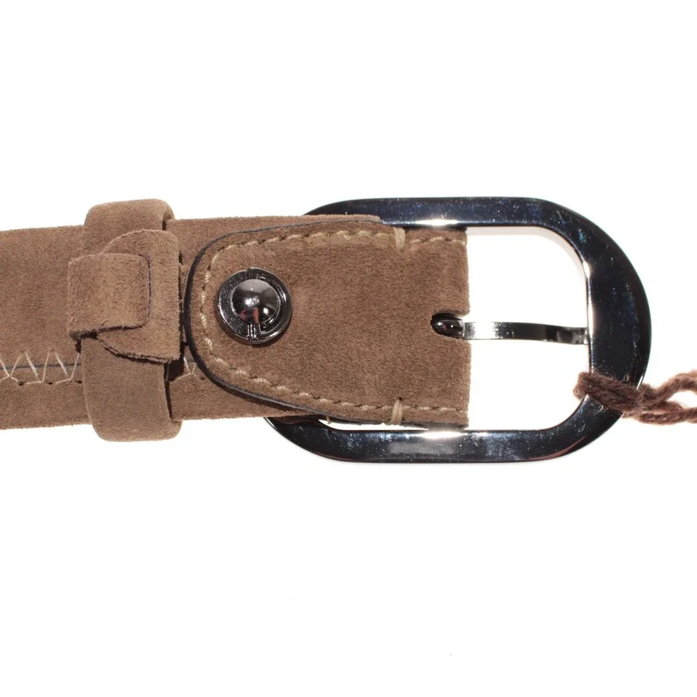 Di Bianco NWT Cut to Size Dress Belt In Solid Brown Suede Leather One Size